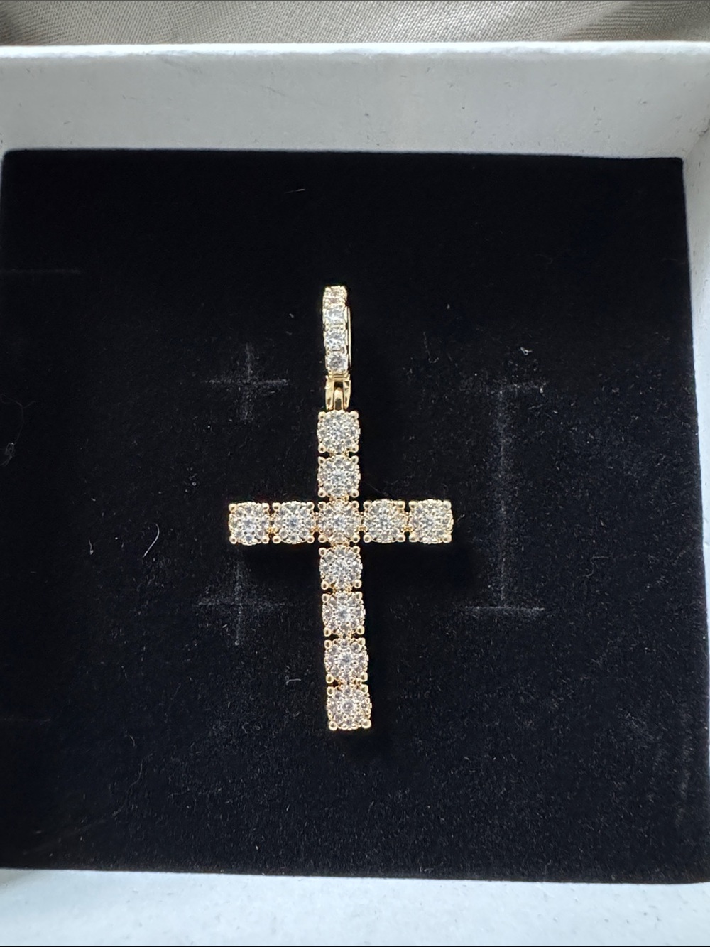 Gold plated  Cross Pendant with CZ Stones - Women Jewelry